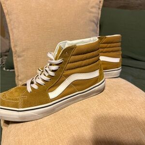 Vans High-Top Sneakers in Brown and White